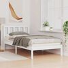 vidaXL Bed Frame with Headboard White 90 x 190 cm Solid Pine Wood