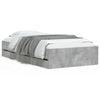 vidaXL Bed Frame with Drawers without Mattress Concrete Grey 90x200 cm