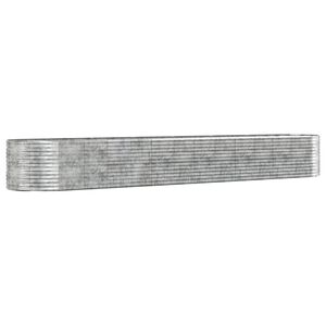 vidaXL Garden Raised Bed Silver 554x100x68 cm Powder-coated Steel