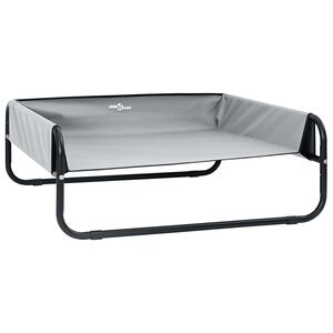 vidaXL Dog Bed Folding Manual Light Grey 57 x 57 x 24 cm Steel