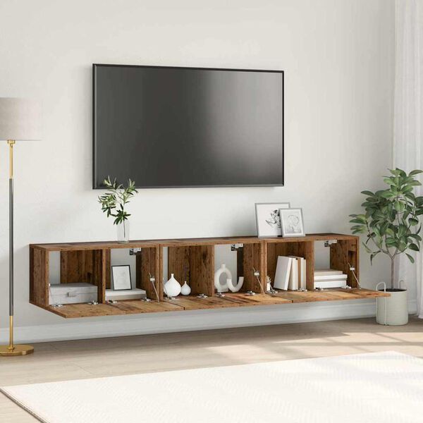 vidaXL TV Cabinet Set 3 pcs Brown 60 x 30 x 30 cm Engineered Wood