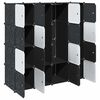 vidaXL Storage Cube Organiser with 16 Cubes and Hanging Rods PP