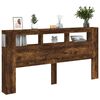 vidaXL LED Headboard Smoked Oak 200 cm Engineered Wood