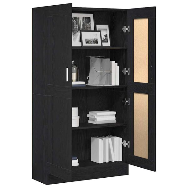vidaXL Book Cabinet Black Oak 82.5 x 30.5 x 150 cm Engineered Wood