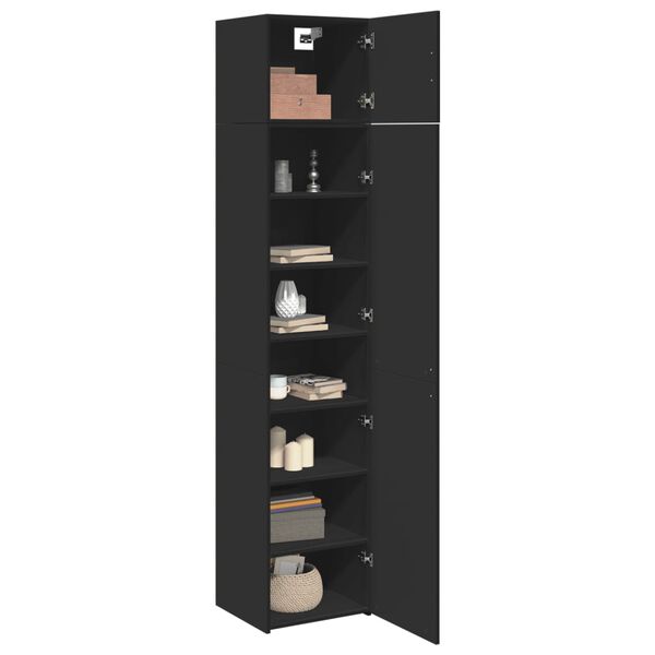 vidaXL Slim Storage Cabinet Black 45x42.5x225 cm Engineered Wood