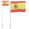 vidaXL Spain Flag and Pole 5.5 m Aluminium