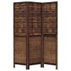 vidaXL Room Divider 3 Panels Dark Brown Solid Wood Paulownia