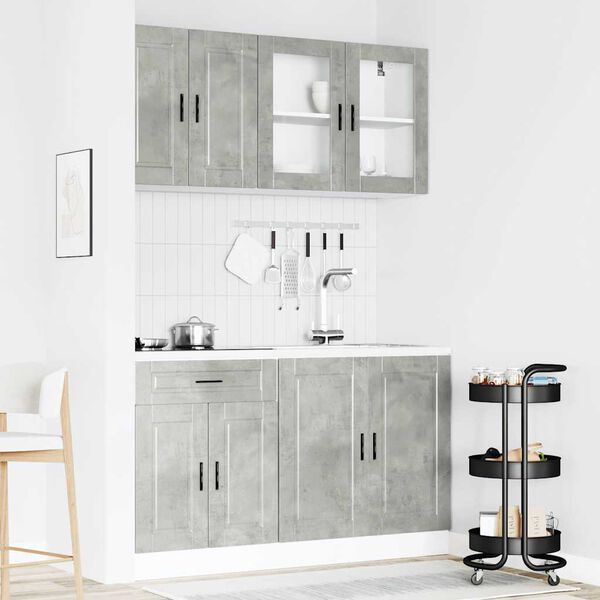 vidaXL 4 Piece Kitchen Cabinet Set Porto Concrete Grey Engineered Wood