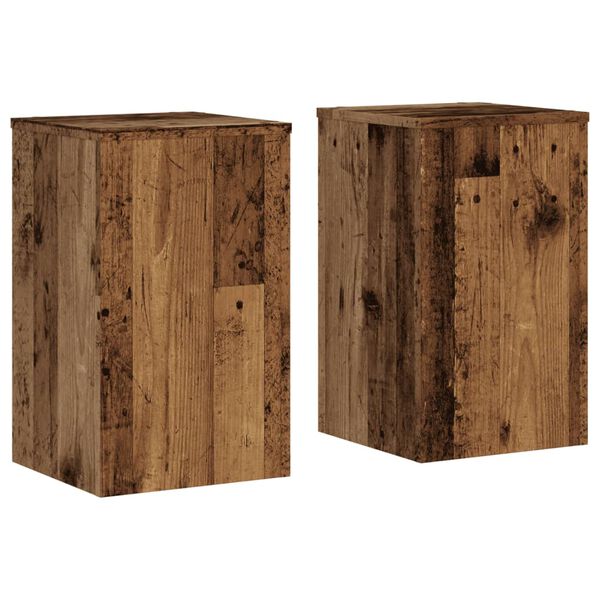 vidaXL Plant Stands 2 pcs Old Wood 30x30x50 cm Engineered wood