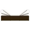 vidaXL Sun Lounger with Cushion and Tea Table Poly Rattan Brown