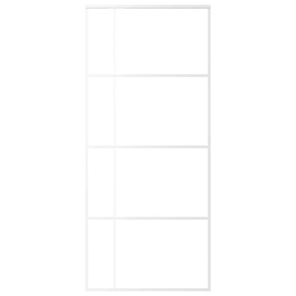vidaXL Sliding Door ESG Glass and Aluminium 90x205 cm White