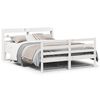 vidaXL Bed Frame with Headboard without Mattress White 150x200 cm