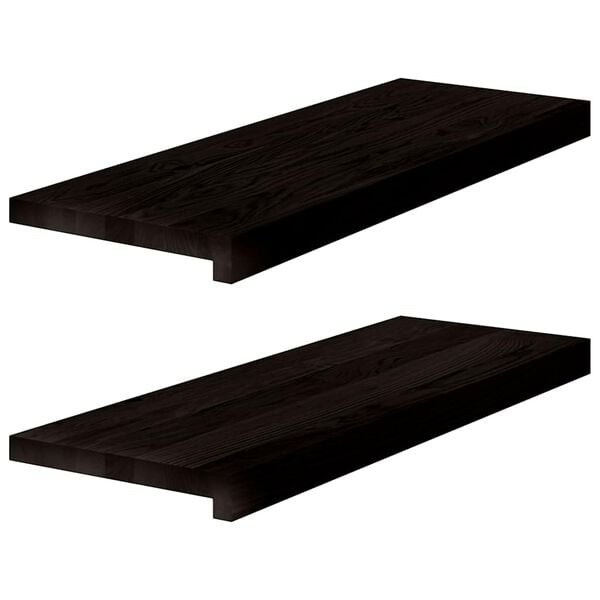 vidaXL Stair Treads 2 pcs Dark Brown 70x30x2 cm Solid Wood Oak
