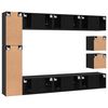 vidaXL TV Cabinet Set Wall-mounted 10 pcs Black Oak Engineered Wood