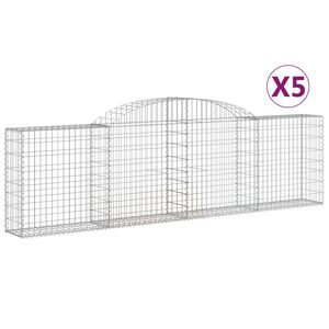vidaXL Arched Gabion Baskets 5 pcs 300x30x80/100 cm Galvanised Iron