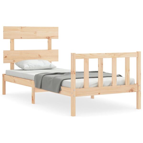 vidaXL Bed Frame without Mattress Small Single Solid Wood Pine
