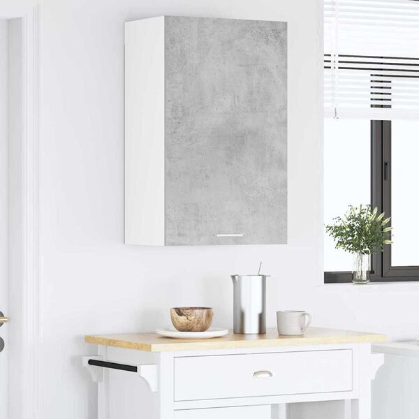vidaXL Hanging Cabinet Concrete Grey and White 50 x 31 x 80 cm