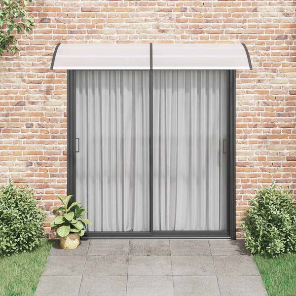 vidaXL Door Canopy Black and Transparent 240x75 cm PC