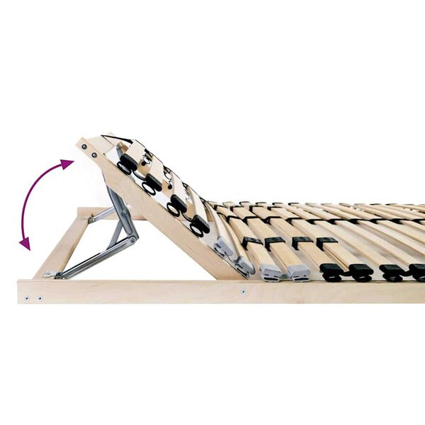 vidaXL Slatted Bed Base Brown 140 x 190 cm Solid beech wood