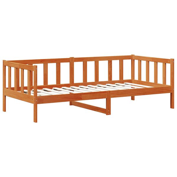 vidaXL Daybed with Headboard 3 pcs Wax Brown Solid Pine Wood
