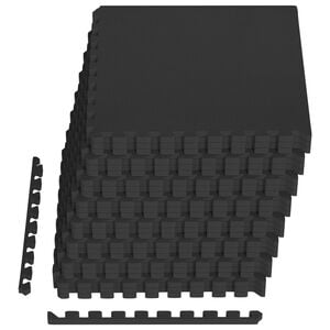 vidaXL Pool Ground Mat 24 pcs Black 8.64 m&sup2; EVA Foam