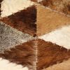 vidaXL Rug Genuine Leather Patchwork 80x150 cm Triangle Brown/White