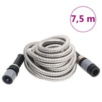 vidaXL Garden Hose with Spray Nozzle Silver 0.6" 7.5 m Stainless Steel