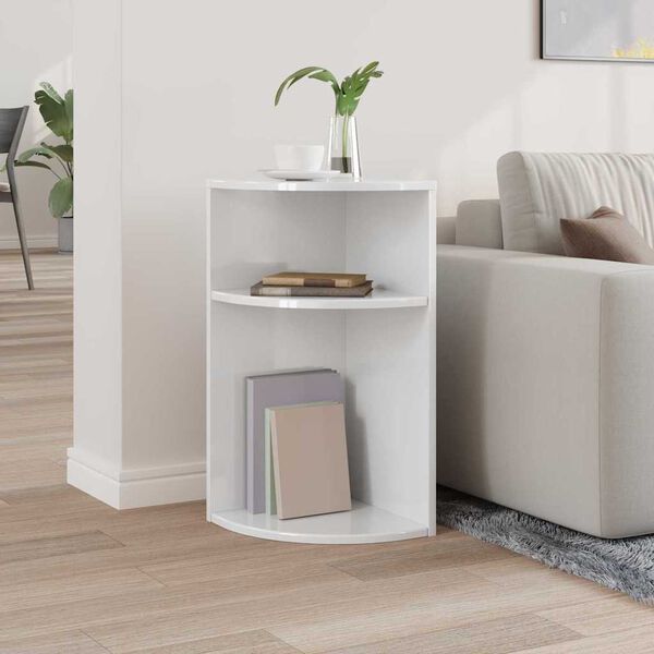 vidaXL End Table High Gloss White 29.6 x 29.6 x 60 cm Engineered Wood