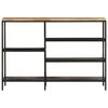 vidaXL Console Table 110x30x75 cm Solid Rough Mango Wood and Iron