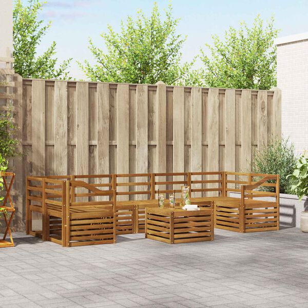 vidaXL Sofa Sets 8 pcs Natural Solid Acacia Wood