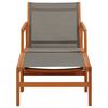 vidaXL Garden Chair with Footrest Grey Solid Eucalyptus Wood and Textilene