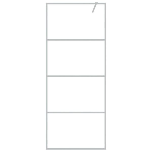 vidaXL Walk-in Shower Wall Silver 80x195 cm Clear ESG Glass