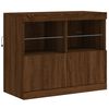 vidaXL Sideboard with LED Lights Brown Oak 283x37x67 cm