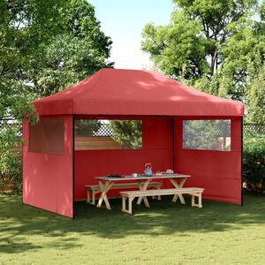 vidaXL Party Tent Burgundy with Black Frame Oxford Fabric
