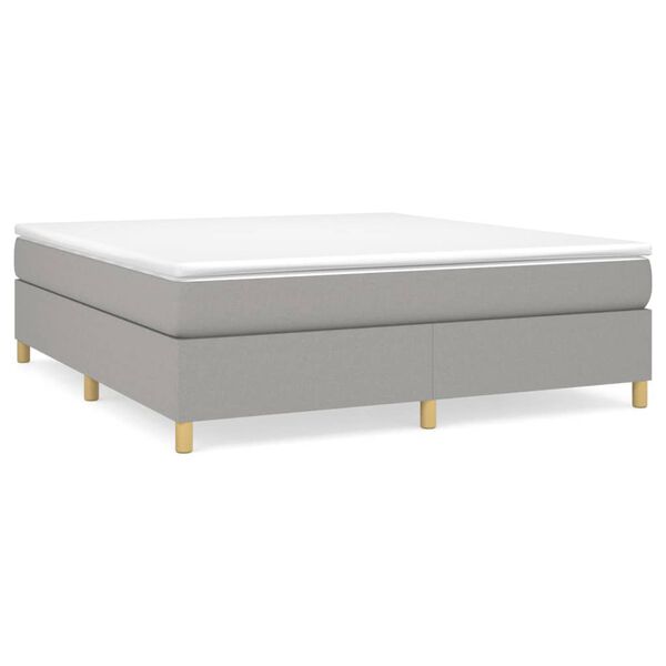 vidaXL Box Spring Bed Frame Light Grey Super King Fabric (UK/IE/FI/NO only)