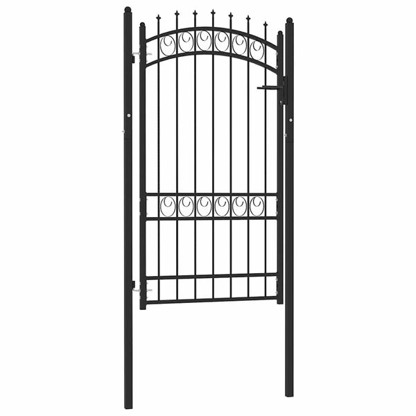 vidaXL Fence Gate with Spikes Steel 103x134.5 cm Black