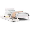 vidaXL Bed Frame without Mattress White 75x190 cm Small Single Solid Wood Pine