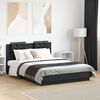 vidaXL Bed Frame with LED without Mattress Black 135x190 cm Double