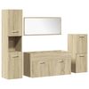 vidaXL 4 Piece Bathroom Furniture Set Sonoma Oak Engineered Wood