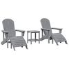 vidaXL Garden Chair 3 pcs Light Grey Polyethylene