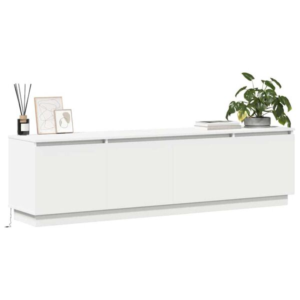 vidaXL TV cabinet with LED White 180 x 38 x 49 cm Engineered Wood