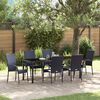 vidaXL Garden Dining Set 7 pcs Black Powder-Coated Steel