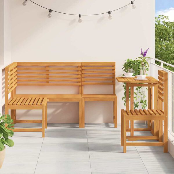 vidaXL Garden Bench Set 4 pcs Brown Solid acacia wood