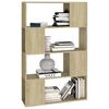 vidaXL Book Cabinet Room Divider Sonoma Oak 80x24x124.5 cm Engineered Wood