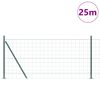 vidaXL Fence with Post Green 0.8 x 25 m Steel