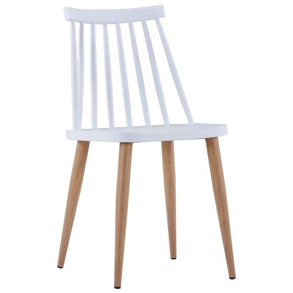 vidaXL Dining Chairs 2 pcs White Plastic