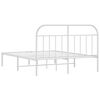 vidaXL Metal Bed Frame without Mattress with Headboard White 140x190cm