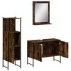 vidaXL 3 Piece Bathroom Cabinet Set Smoked Oak Engineered Wood