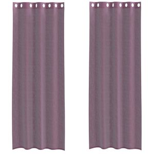 vidaXL Voile Curtains with Grommets 2 pcs Purple 140x260 cm