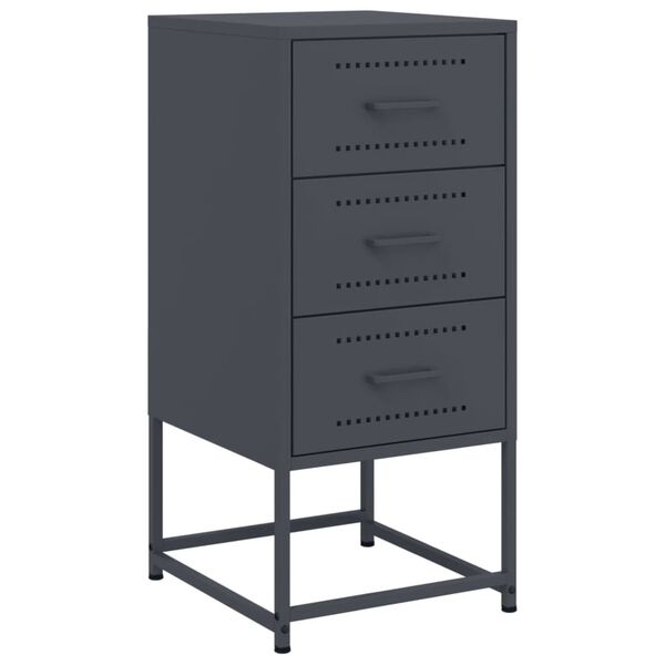 vidaXL Bedside Cabinet Anthracite 36x39x78 cm Steel